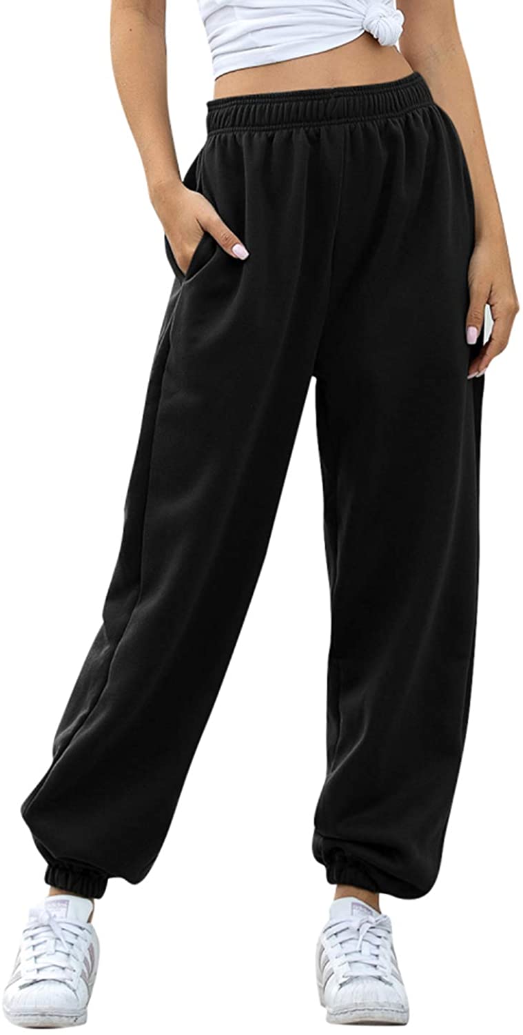 TQWQT Womens Cargo Sweatpants Cinch Bottom Fleece High Waisted Joggers Pants  Athletic Lounge Trousers with Pockets Light Gray S 