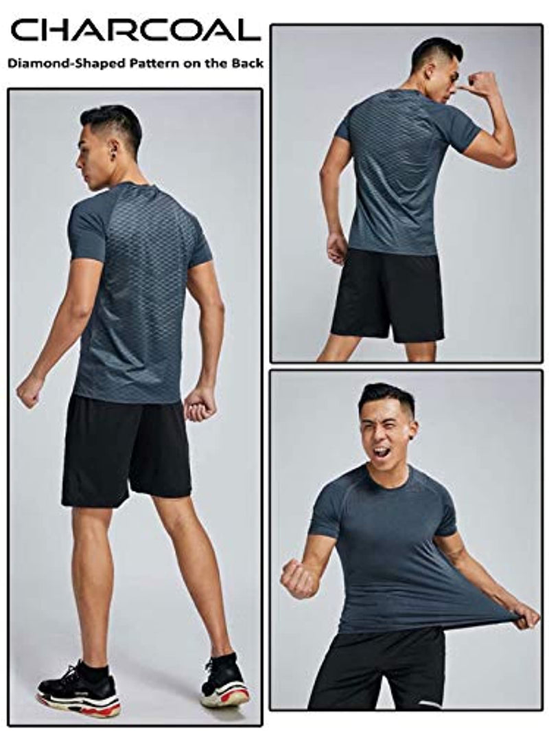 5 Pack Men’s Active Quick Dry Crew Neck T Shirts