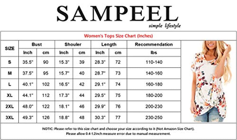 SAMPEEL Women's Casual T Shirts Twist Knot Tunics Tops