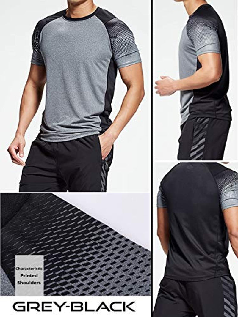 5 Pack Men’s Active Quick Dry Crew Neck T Shirts