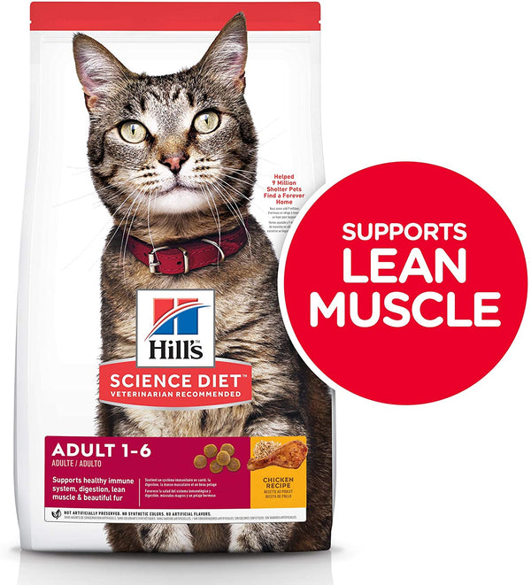 Hill's Science Diet Dry Cat Food, Adult, Chicken Recipe